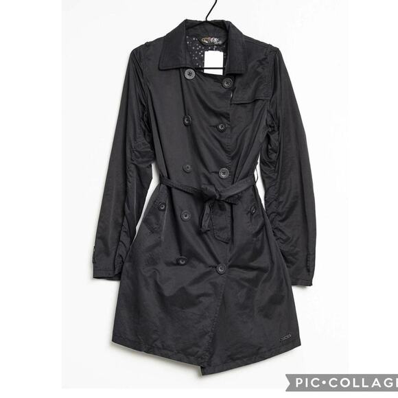 Desigual Euro Black Trenchcoat Jacket - Picture 1 of 7